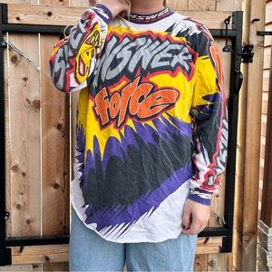 Vintage Answer Force Racing Motocross Long Sleeve Tshirt Large Size Made In USA